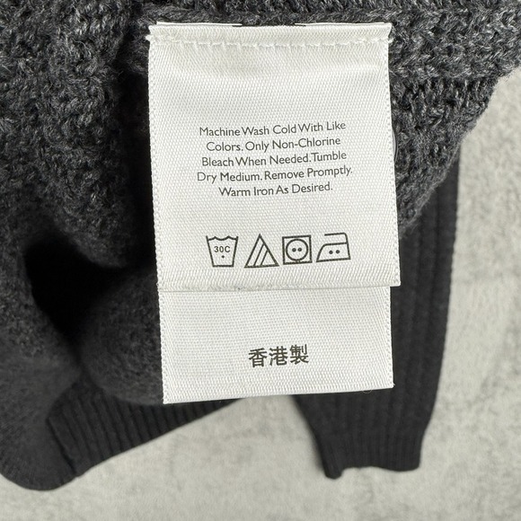 Eddie Bauer Henley Sweater Mens‎ M Gray Cotton Fisherman Heavy Classic Grunge - Picture 9 of 10
